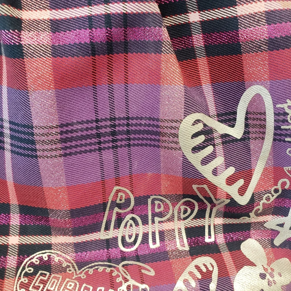 Coach Poppy Purple Plaid Tartan Glam Tote - Picture 4 of 16